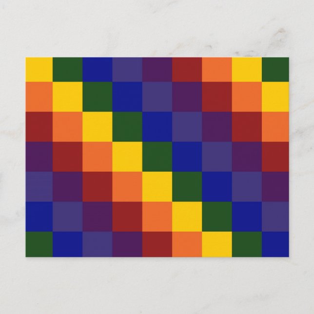 Chequered Rainbow Postcard (Front)
