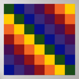 Chequered Rainbow Poster