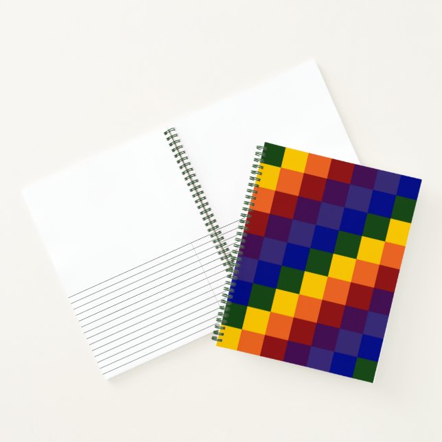 Chequered Rainbow Sketch Notes Notebook (Inside)