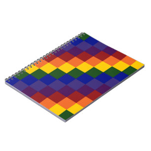 Chequered Rainbow Spiral Notebook