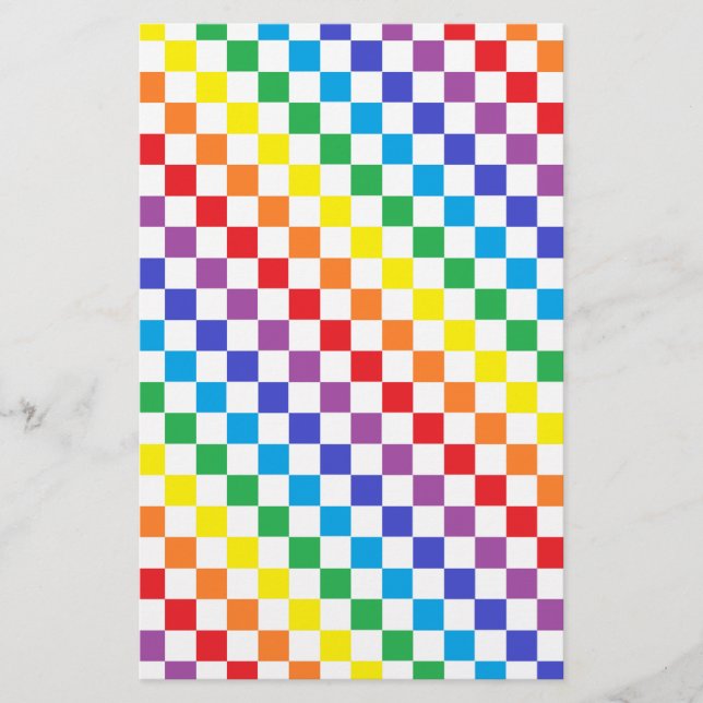 Chequered Rainbow Stationery (Front)
