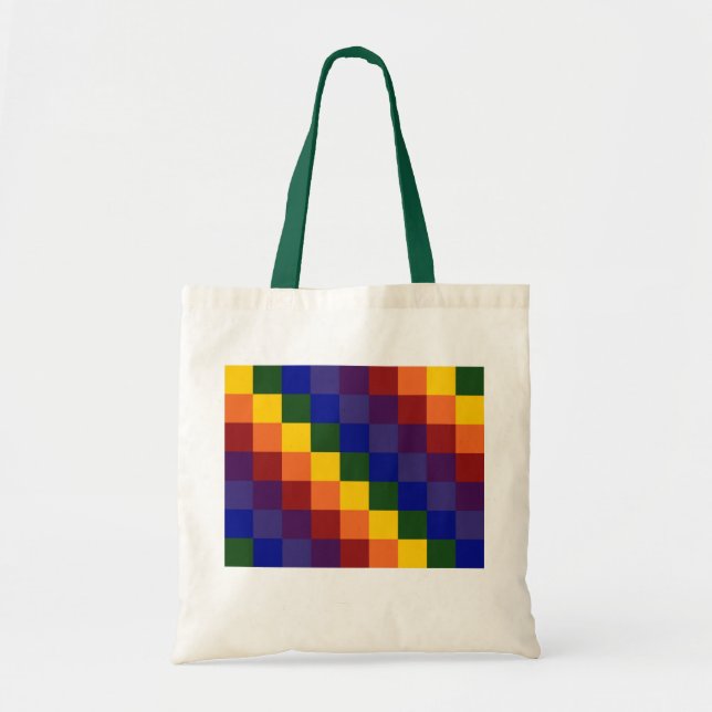 Chequered Rainbow Tote Bag (Front)