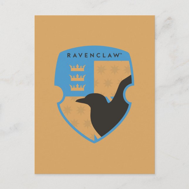 Chequered RAVENCLAW™ Crowned Crest Invitation Postcard (Front)