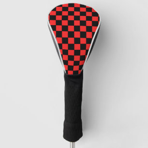 Chequered Red and Black Golf Head Cover