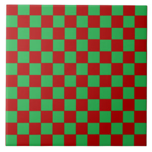 Chequered Red and Green Tile