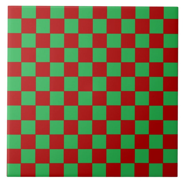 Chequered Red and Green  Tile (Front)