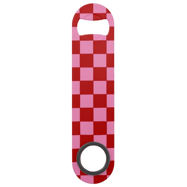 Chequered Red and Hot Pink  (Front)
