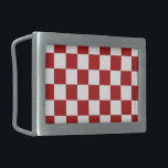 Chequered Red and White Belt Buckle<br><div class="desc">Cool classic red and white chequered pattern is made of rows of alternating white and red squares. Feel free to customise the product to make it your own. Digitally created 9000 x 6000 pixel image. Copyright ©2013 Claire E. Skinner, All rights reserved. To see this design on other items, click...</div>