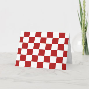 Chequered Red and White Card