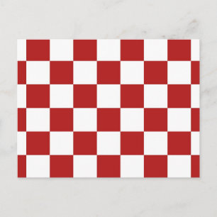 Chequered Red and White Postcard