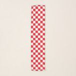 Chequered Red and White Scarf<br><div class="desc">Abstract digital art of red and white squares in a chequered formation.</div>