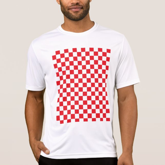 Chequered Red and White T-Shirt (Front)