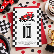 Chequered Red Race Car Birthday Party