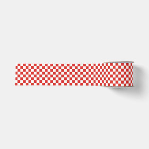 chequered red white grosgrain ribbon
