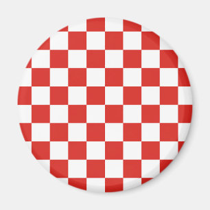 chequered red white magnet