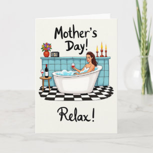 Chequered Relaxing Bath Time Card