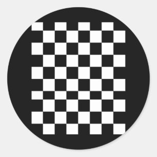 Chequered Repeating Chess And Checkers Pattern Classic Round Sticker
