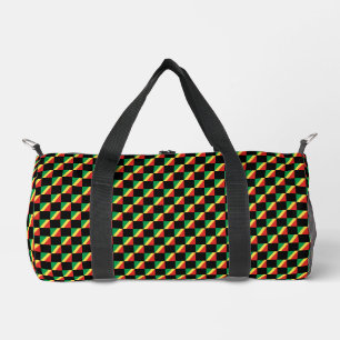 Chequered Republic of the Congo Flag Pattern Duffle Bag