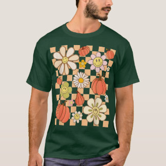 Chequered Retro Fall Autumn Season Pumpkin Spice F T-Shirt