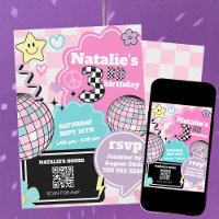 Chequered Retro Groovy Disco 3rd Birthday Party