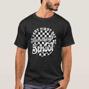 Chequered Retro My Last First Day of Elementary Sc T-Shirt