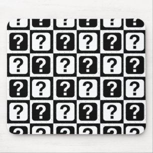 Chequered Riddle Question Mark Pattern Design  Mouse Pad