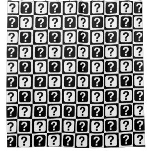 Chequered Riddle Question Mark Pattern Design Shower Curtain