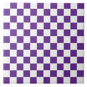 Chequered Royal Purple  and White Tile