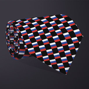 Chequered Russia Flag Pattern Tie