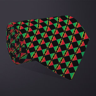 Chequered Saint Kitts and Nevis Flag Pattern  Tie