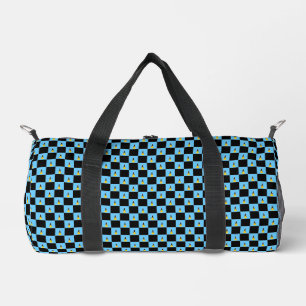 Chequered Saint Lucia Flag Pattern Duffle Bag