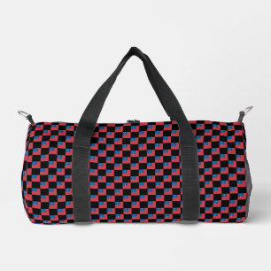 Chequered Samoa Flag Pattern Duffle Bag