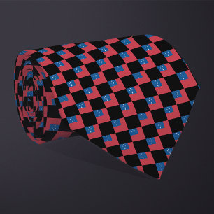 Chequered Samoa Flag Pattern  Tie
