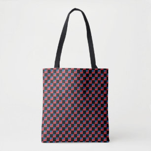 Chequered Samoa Flag Pattern Tote Bag