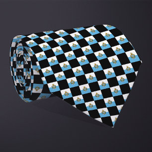 Chequered San Marino Flag Pattern Tie