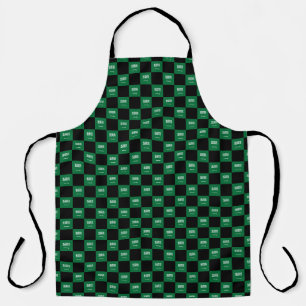 Chequered Saudi Arabia Flag Pattern Apron