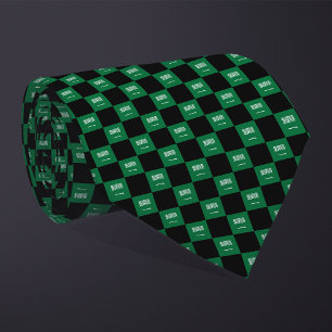 Chequered Saudi Arabia Flag Pattern  Tie