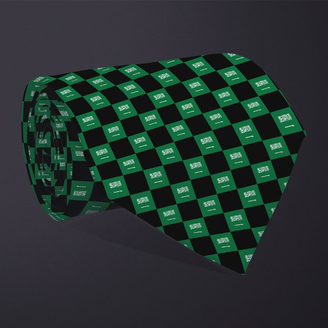 Chequered Saudi Arabia Flag Pattern  Tie (Creator Uploaded)