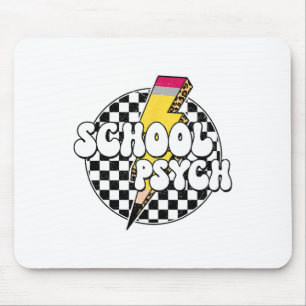 Chequered School Psychologist Pencil Lightning Bol Mouse Pad