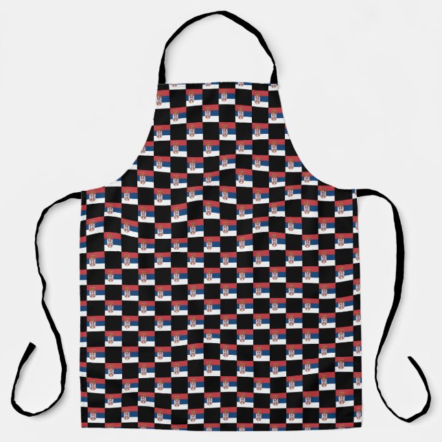 Chequered Serbia Flag Pattern  Apron (Front)
