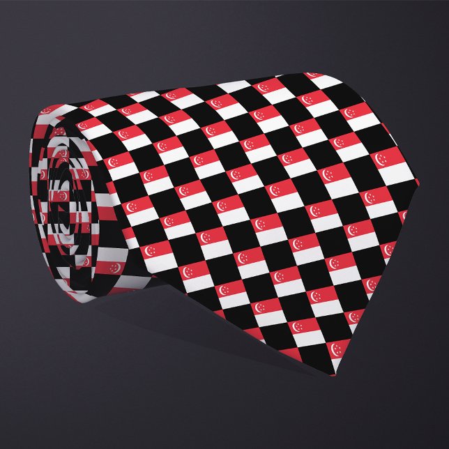Chequered Singapore Flag Pattern  Tie (Creator Uploaded)