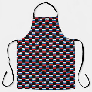 Chequered Slovenia Flag Pattern Apron