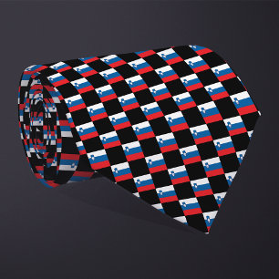 Chequered Slovenia Flag Pattern Tie