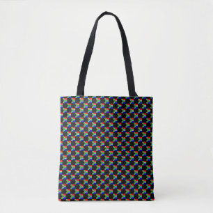 Chequered South Africa Flag Pattern Tote Bag