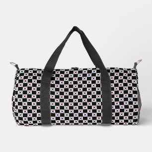 Chequered South Korea Flag Pattern Duffle Bag