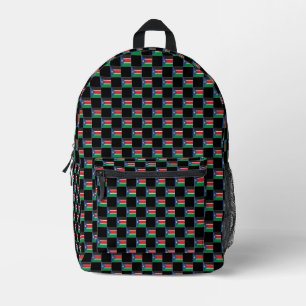 Chequered South Sudan Flag Pattern  Printed Backpack