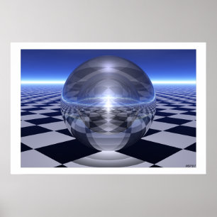 Chequered Spheres Poster