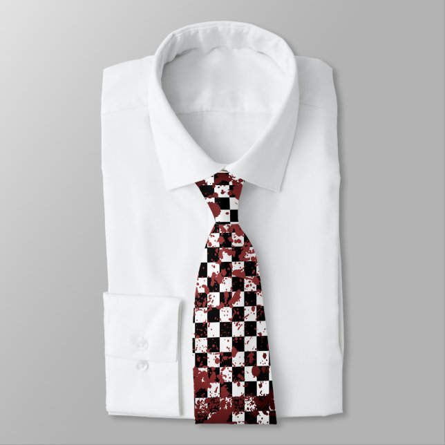 chequered splatz tie (Tied)