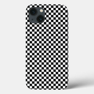 Chequered Square Illusion Black and White iPhone 13 Case