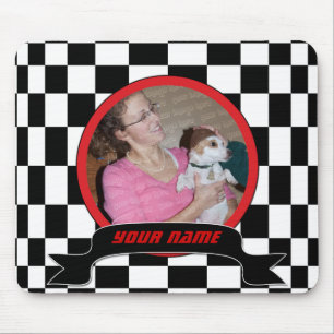 Chequered Square Mouse Pad
